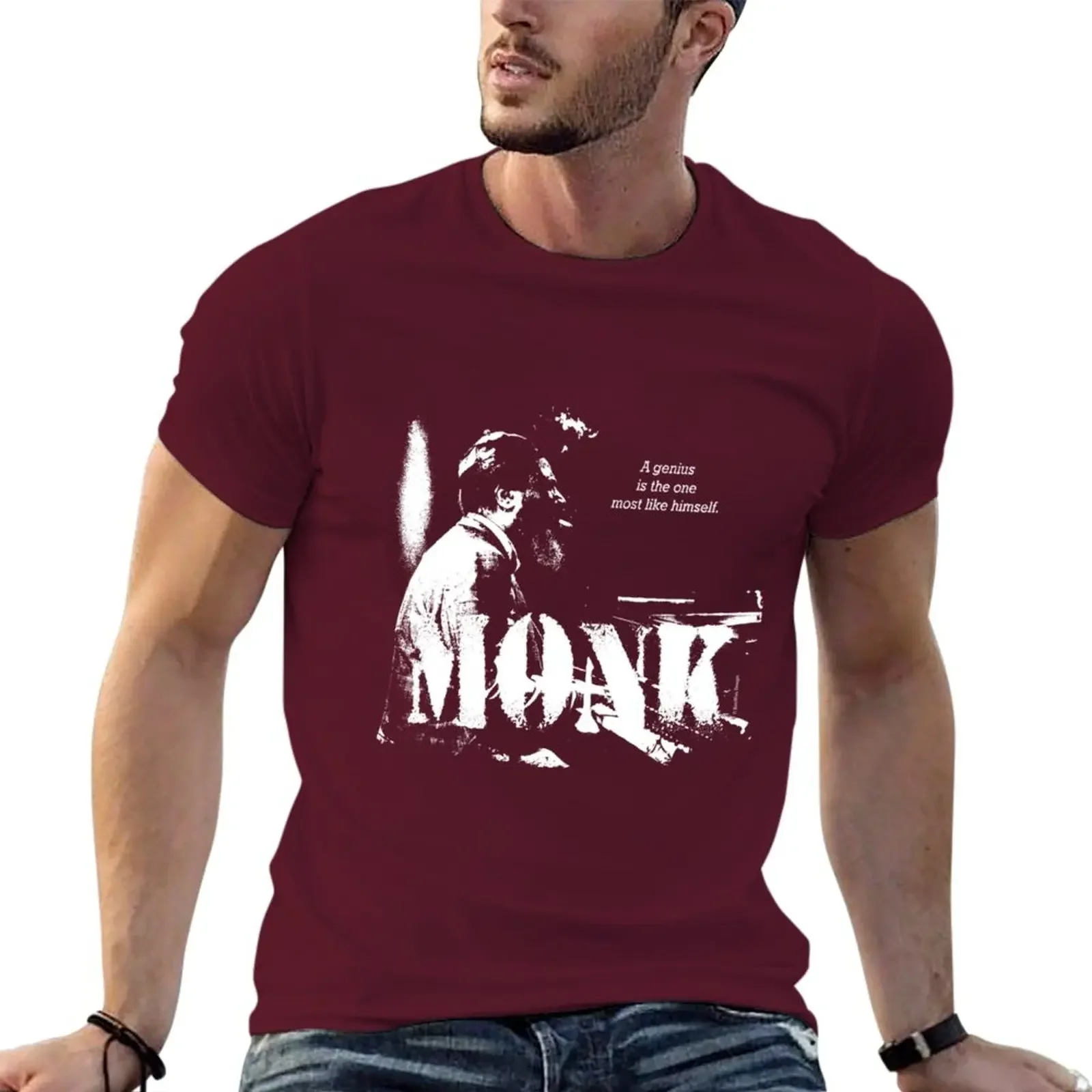 Jazz Wisdom of Thelonious Monk (1-color) T-Shirt plus size clothes graphic t shirt vintage Men's t shirts