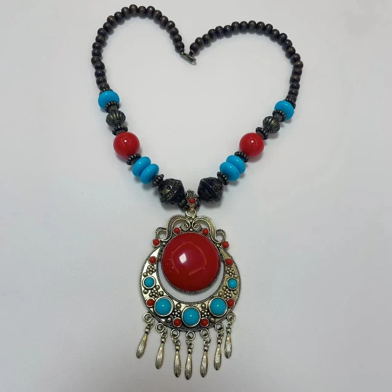 Asian Woven Pearl Sweater Chain Alloy Ethnic Style Women Personalized Fashion Long Necklaces Jewelry