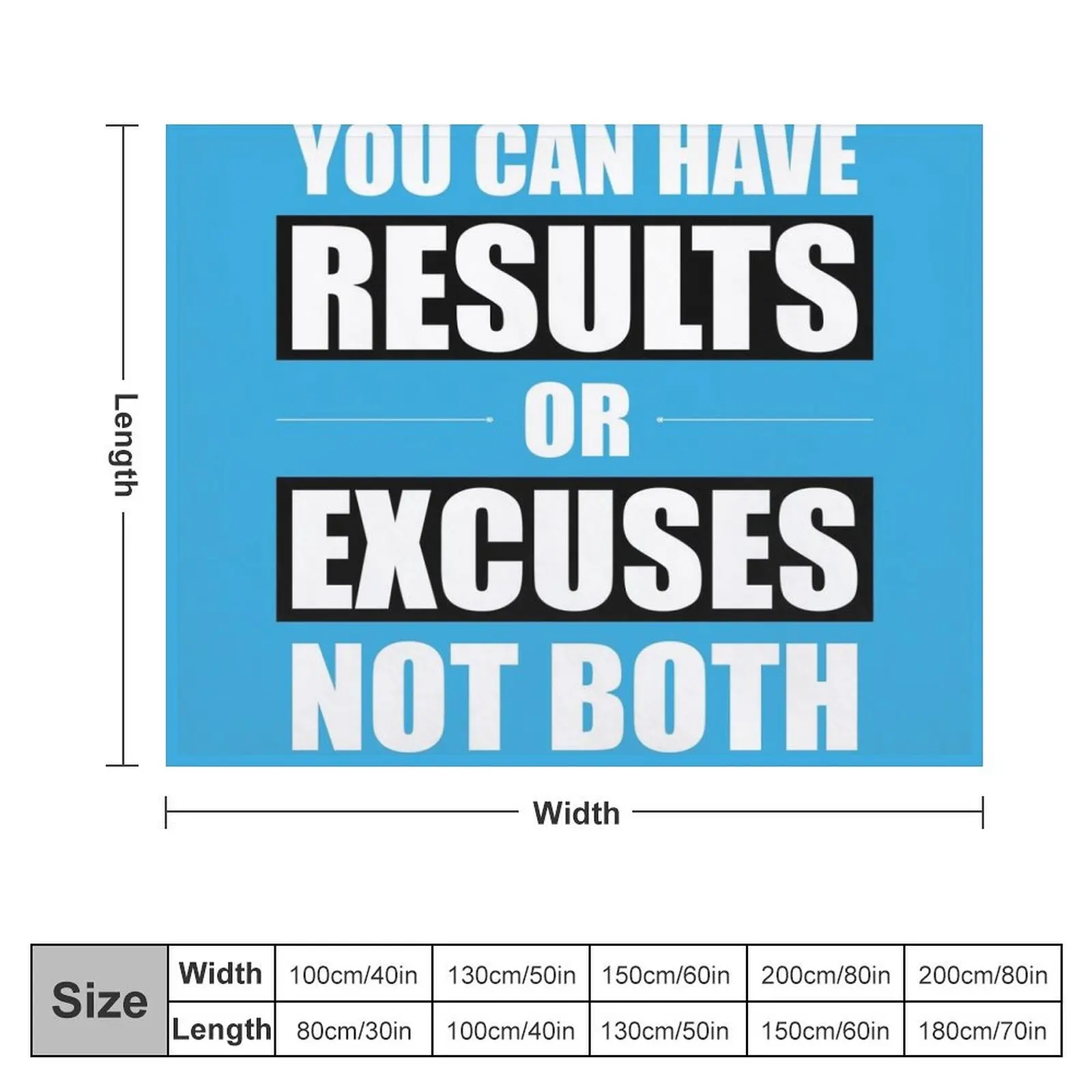 You can have Result or Excuses not Both - Gym Inspirational Quotes Throw Blanket Hairys Tourist Flannels Loose Blankets