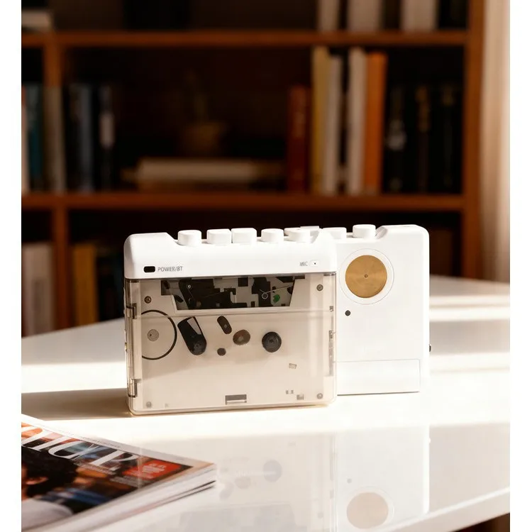Stereo Tape Player Walkman Retro Cassette Player Recording Wireless Bluetooth Visual Copper Flywheel Nostalgia
