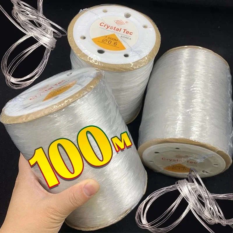 100m/roll Plastic Crystal DIY Beading Stretch Cords Elastic Line With Beading Needles Scissors Wire String jewelry ElasticThread