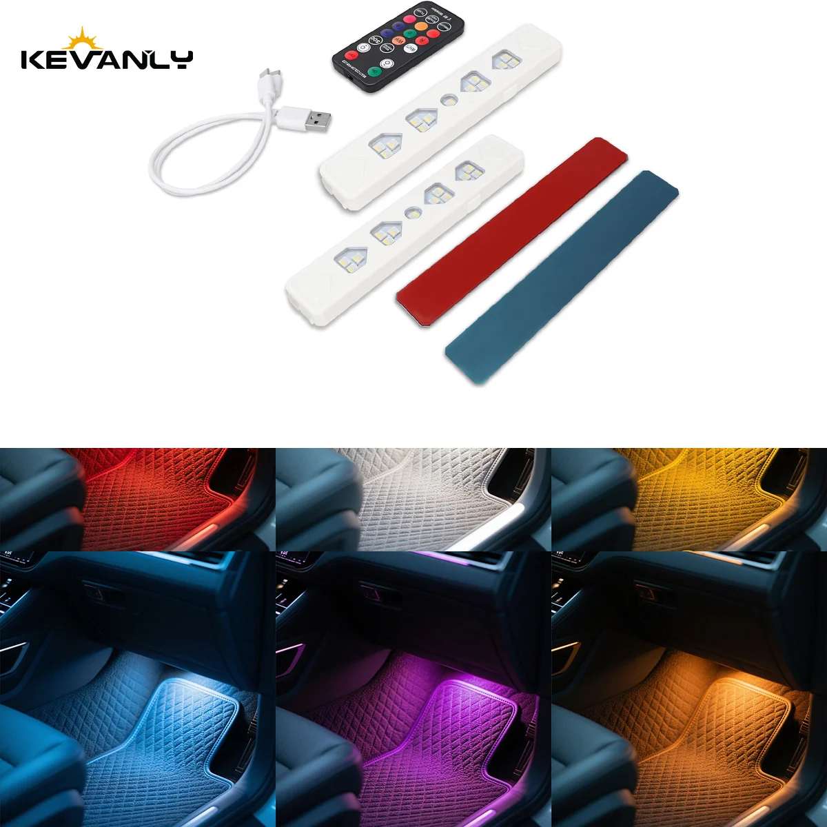 

2 IN 1 LED RGB Car Starry Sky Ambient Light Remote Control And Intelligent Music Voice Control Decorative Lights Accessories