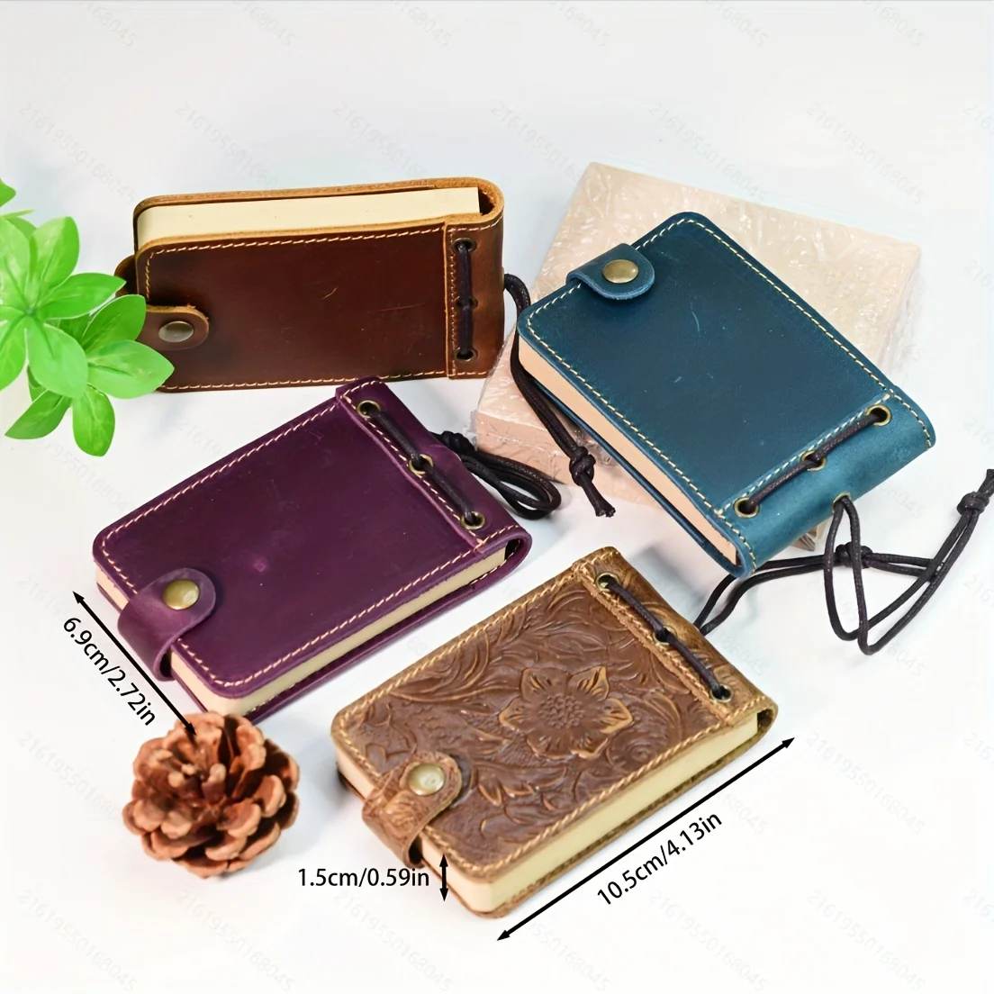 Crazy Horse Leather Mini Notebook, Pocket Size Vintage Journal Snap Button, Lined Blank Pages for Travel Office Gift Daily