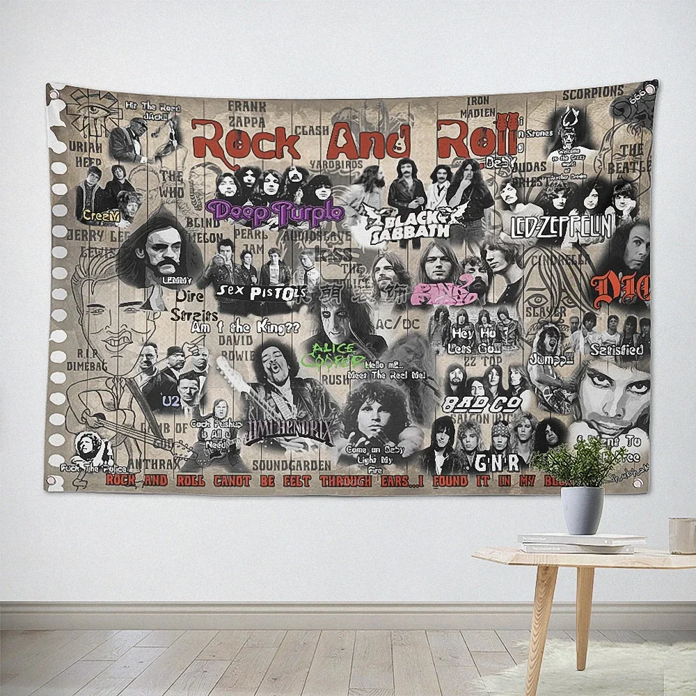 Large Music Illustrated Rock Hip Hop Reggae Posters Wall Stickers High Grade Canvas Art Four Holes Banners & Flags Home Decor a5