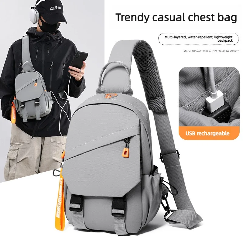 Hiking Backpack Waterproof - Waterproof Nylon Men Chest Sling Bag,