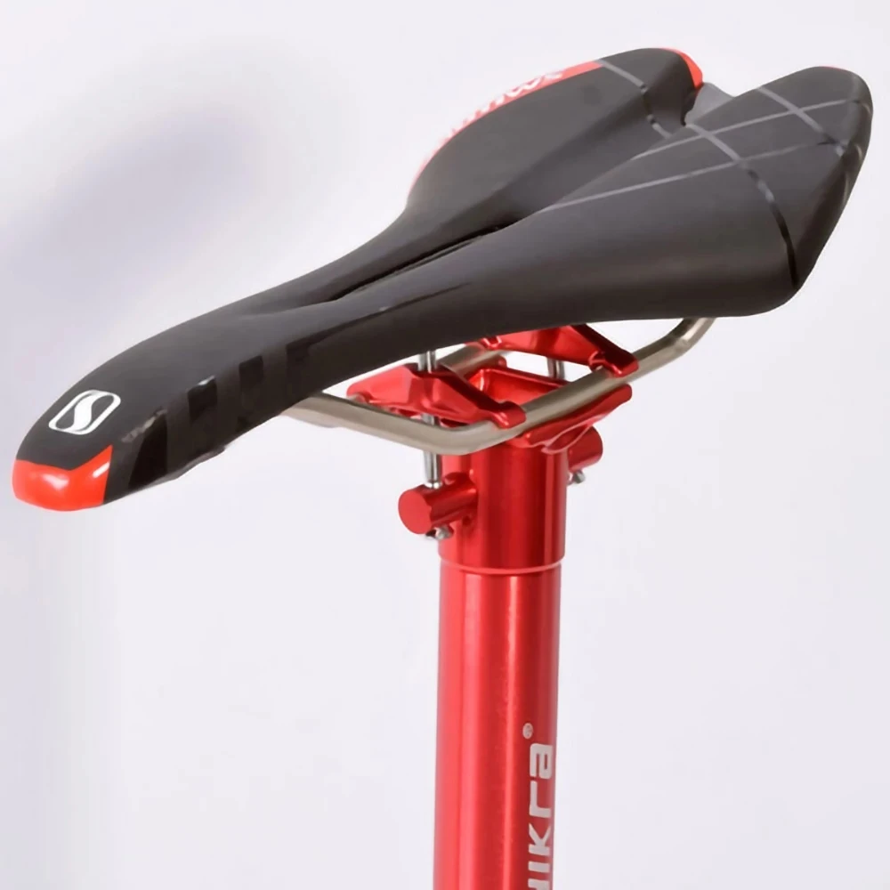 SHIKRA Mountain Road Bike Bicycle Seatpost Ultra-light Aluminum Alloy 27.2/ 31.6*400mm Seat Tube  Black Red Titanium