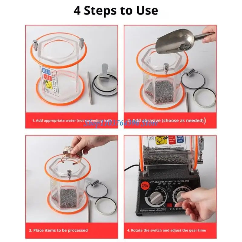 براميل تلميع المجوهرات الاحترافية مع هيكل شفاف مقاوم للتآكل