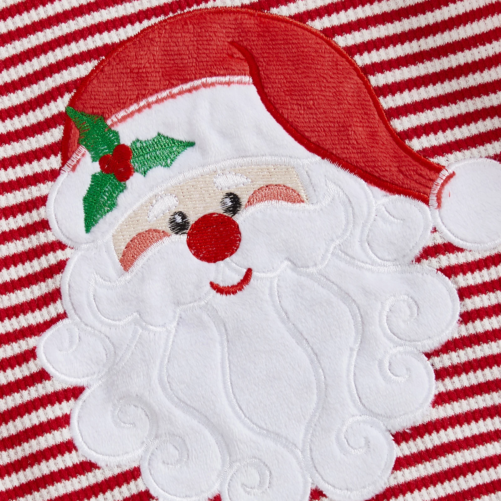 2026 السنة الجديدة الشتاء الطفل مخطط رومبير المألوف عيد الميلاد سانتا شجرة عيد الميلاد التطريز جولة الرقبة طويلة الأكمام بذلة #4