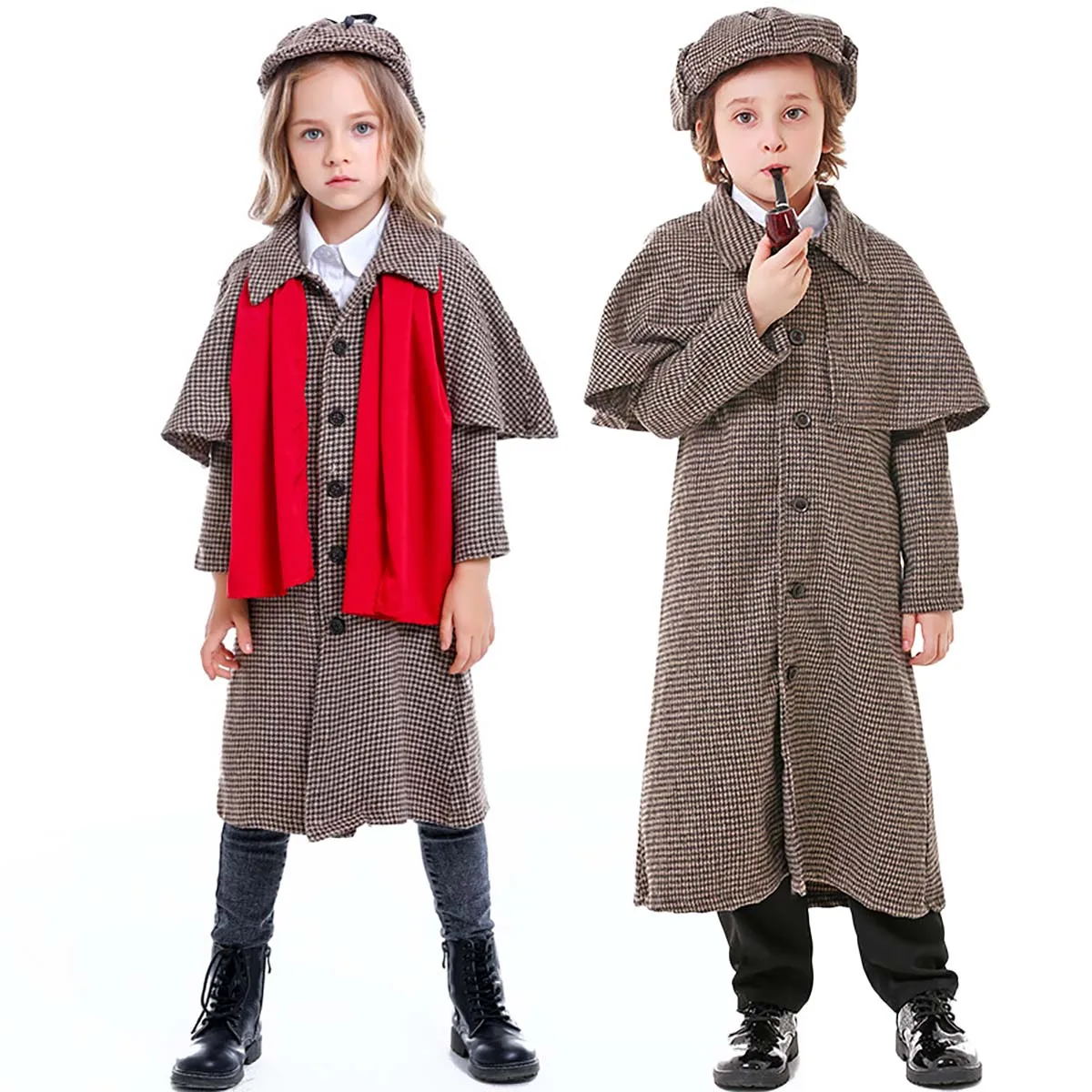 Halloween Boy Girl British Style Major Detective Cosplay Costume