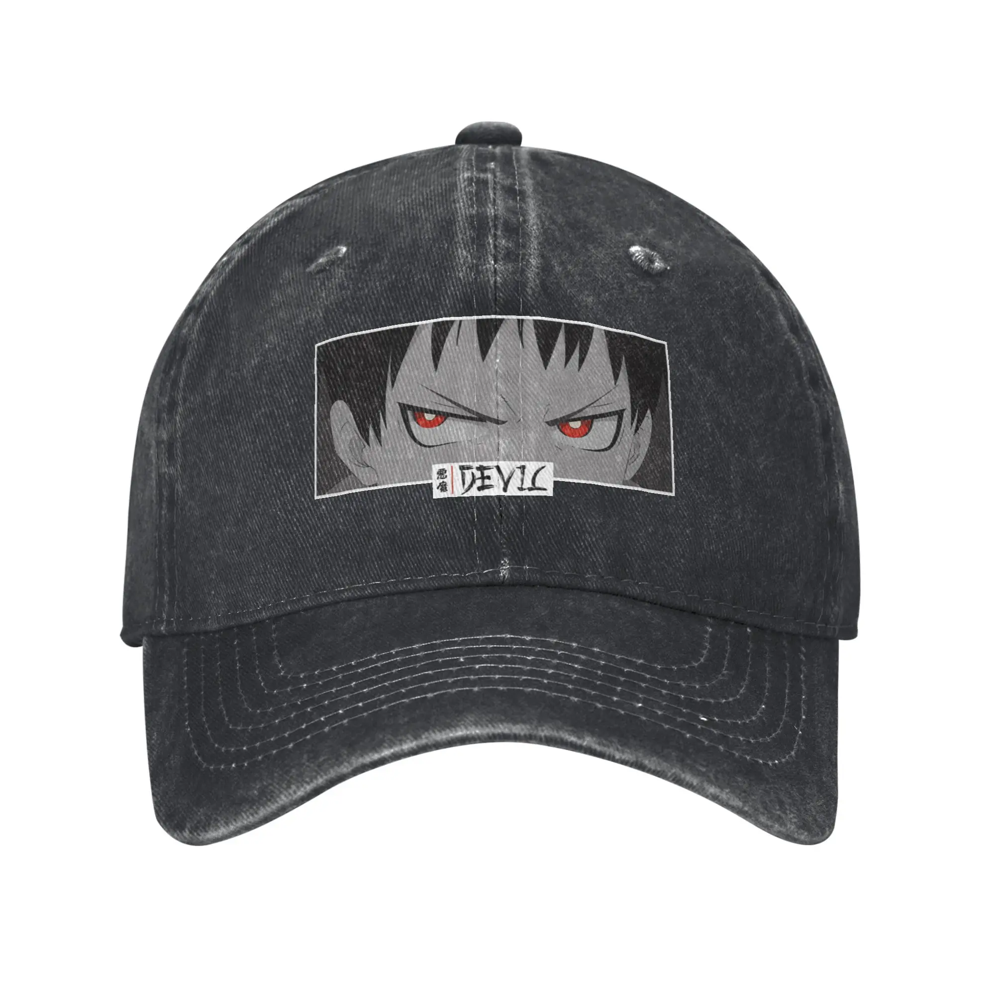 Devil Anime Eyes Monochrome Japanese Cozy Manga Fashion Baseball Cap  Vintage Men's Summer Cap  Amusement Park Men's Summer Cap
