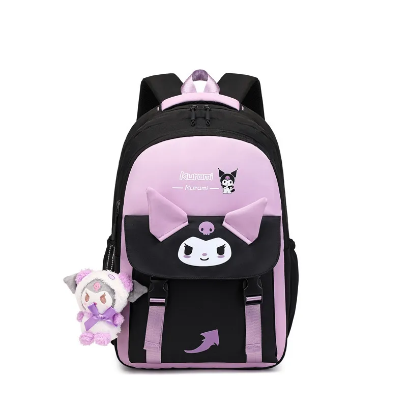 Anime Sanrioed Nylon zaino borsa a tracolla Melody Kuromi Pom Pom Purin Cartoon Doll Cute School Bag compleanno regalo di natale