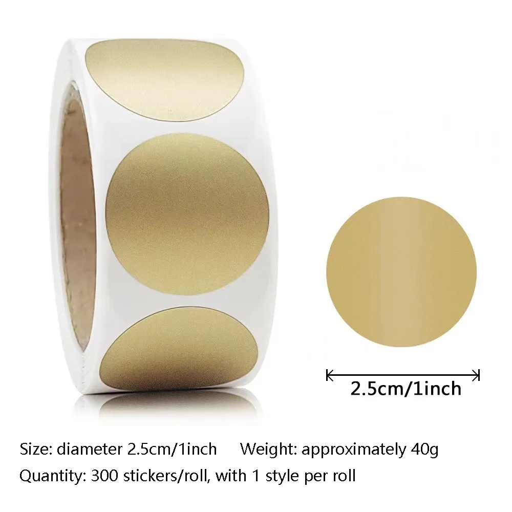 300pcs Round Silver Scratch Off Stickers Labels Self Adhesive Labels for Lottery Tickets DIY Raffle Ticket Games Creating (Gold)