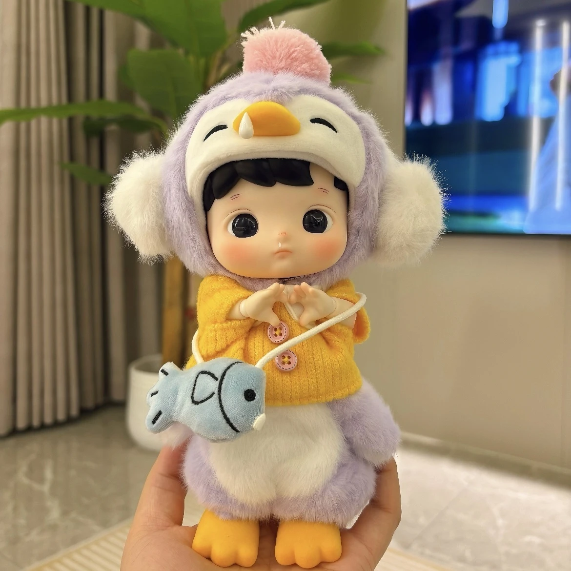 Genuine 20cm Hacipupu Penguin 1/8 Bjd Snuggle With You Series Blind Box Sling Hanging Bag Pendant Cup MysteryAnime Moveable Doll