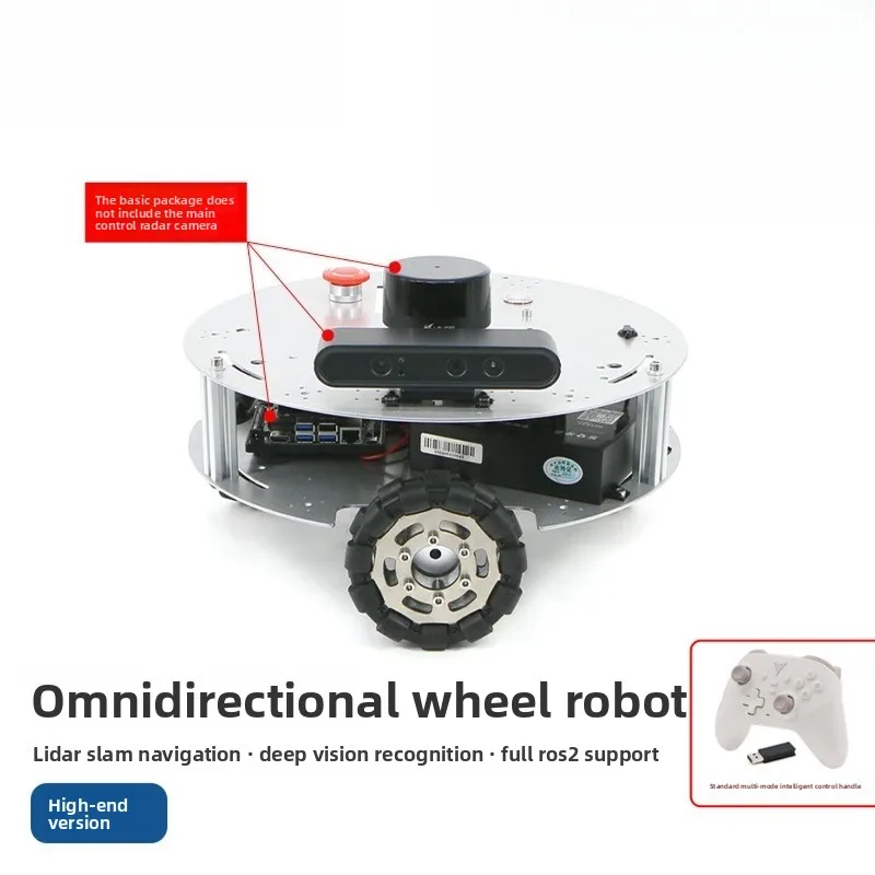 Omnidirectional wheel trolley ROS chassis LiDAR, Raspberry Pi, omnidirectional mobile robot