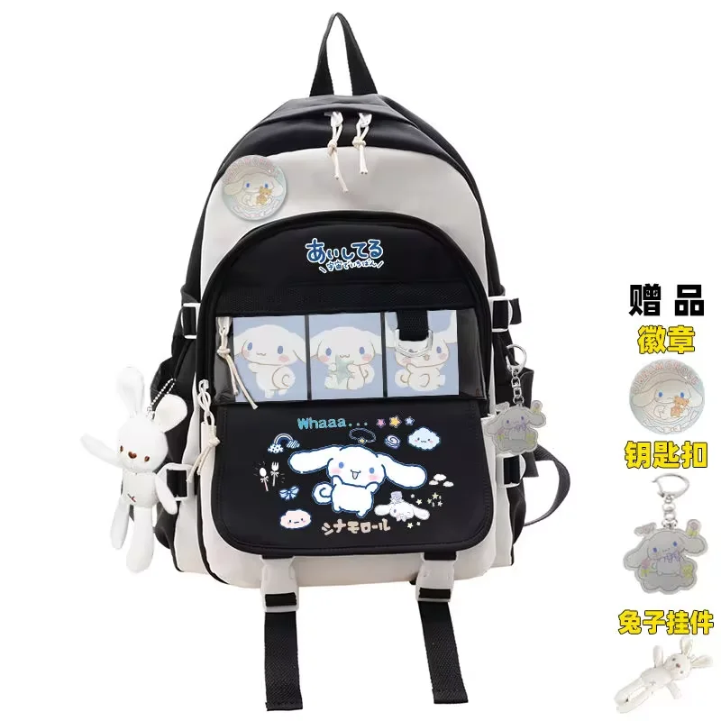 Anime Sanrio Plush Toy Cinnamoroll Backpack Children Girl Boy Black Blue Schoolbag Kawaii Student School Bag Computer Large Gift