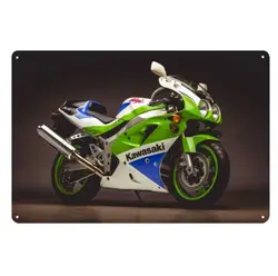 1992-Kawasaki-ZX750 Motorcycle Metal Poster Tin Sign 20x30cm