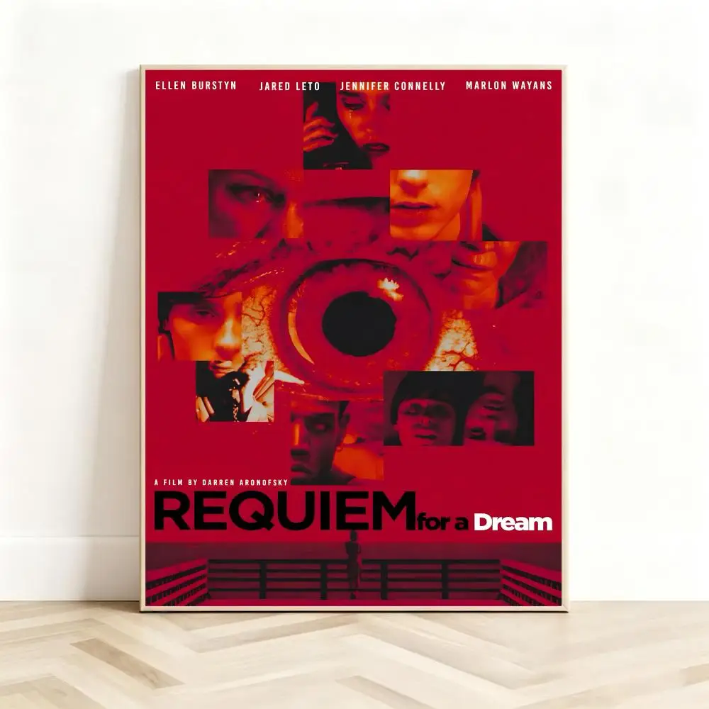 Tragic Drama Movie R-Requiem for a Dream Poster Classic Self-Adhesive PP Wall Sticker for Living Room Bar Decor Gift