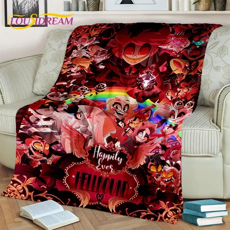 3D H-Helluva Boss Blitzo H-Hazbin Hotel Cartoon Blanket,Soft Throw Blanket for Home Bedroom Bed Sofa Picnic Office Cover Blanket