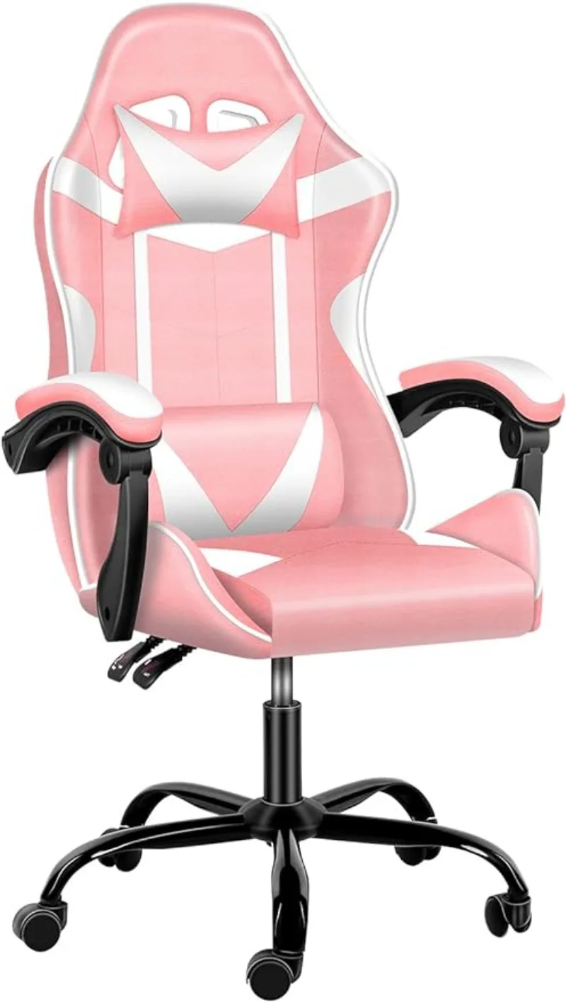 

Gamer Chair, Racing Style Adjustable Swivel Office Chair, Ergonomic Video Game Chairs with Headrest and Lumbar Support