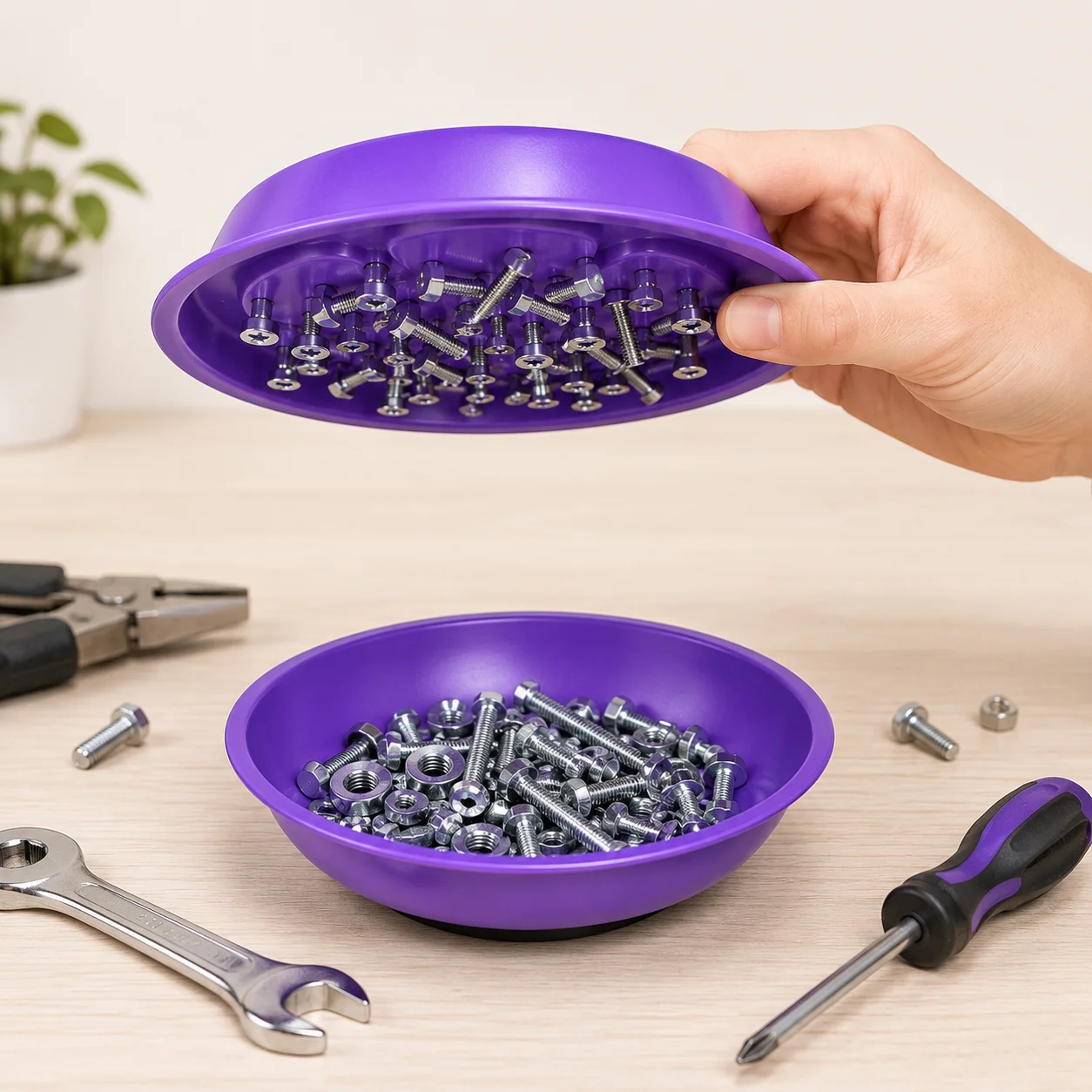Magnetic Tool Storage Tray For Screws Bolts Magnet Tool Holder  Tool Parts Storage Box Repair Tool Organizer Tray Prevent loss