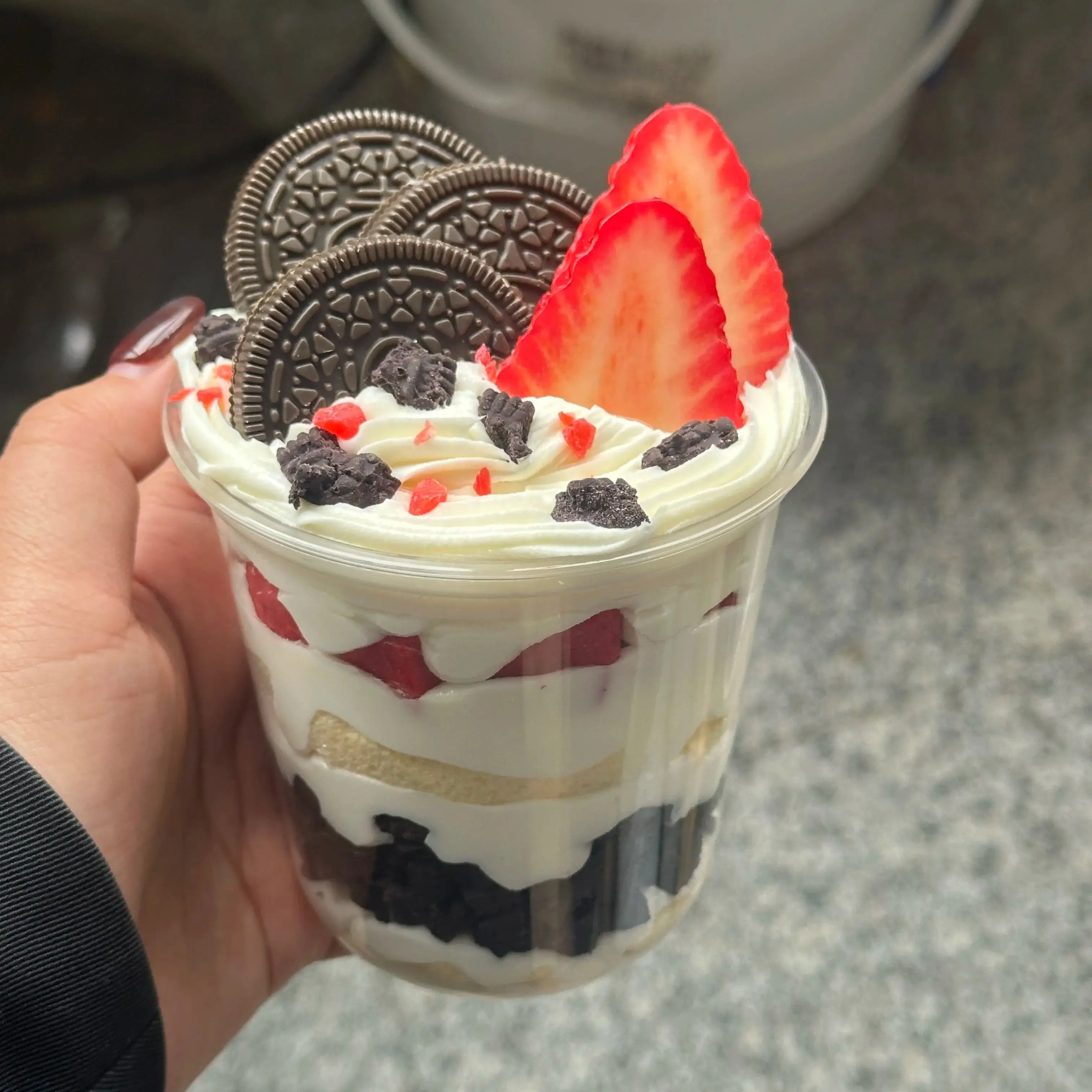 Taza de fruta para Tartas, accesorio de descripción de Nutrición y Salud, el mismo postre que el real, fruta verde, Kiwi, fresa, galleta de agua alcalina