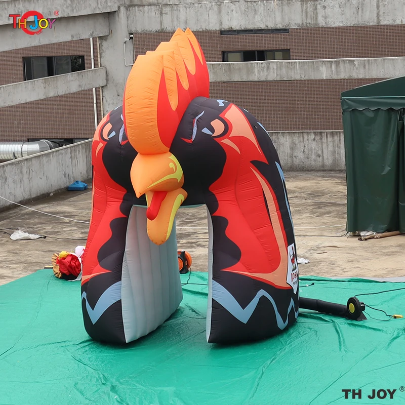 5m hoog Ontwerp aanpassen Giant Outdoor opblaasbare haan tunnel ingangstent voor promotie