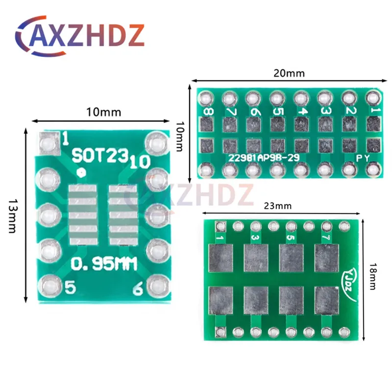 20PCS SOT-23 SOT23 MSOP10 SOP-10 to DIP 10 0805 0603 0402 2512 1812 1210 1206 SMA SMB SMC PCB Transfer Board Patch Adapter Board