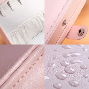 2024 휴대용 보석 박스 보석 주최자 디스플레이 여행 보석 케이스 박스 버튼 가죽 저장 지퍼 보석상 8 최고의 영업 여행 주최자 보석 - №6