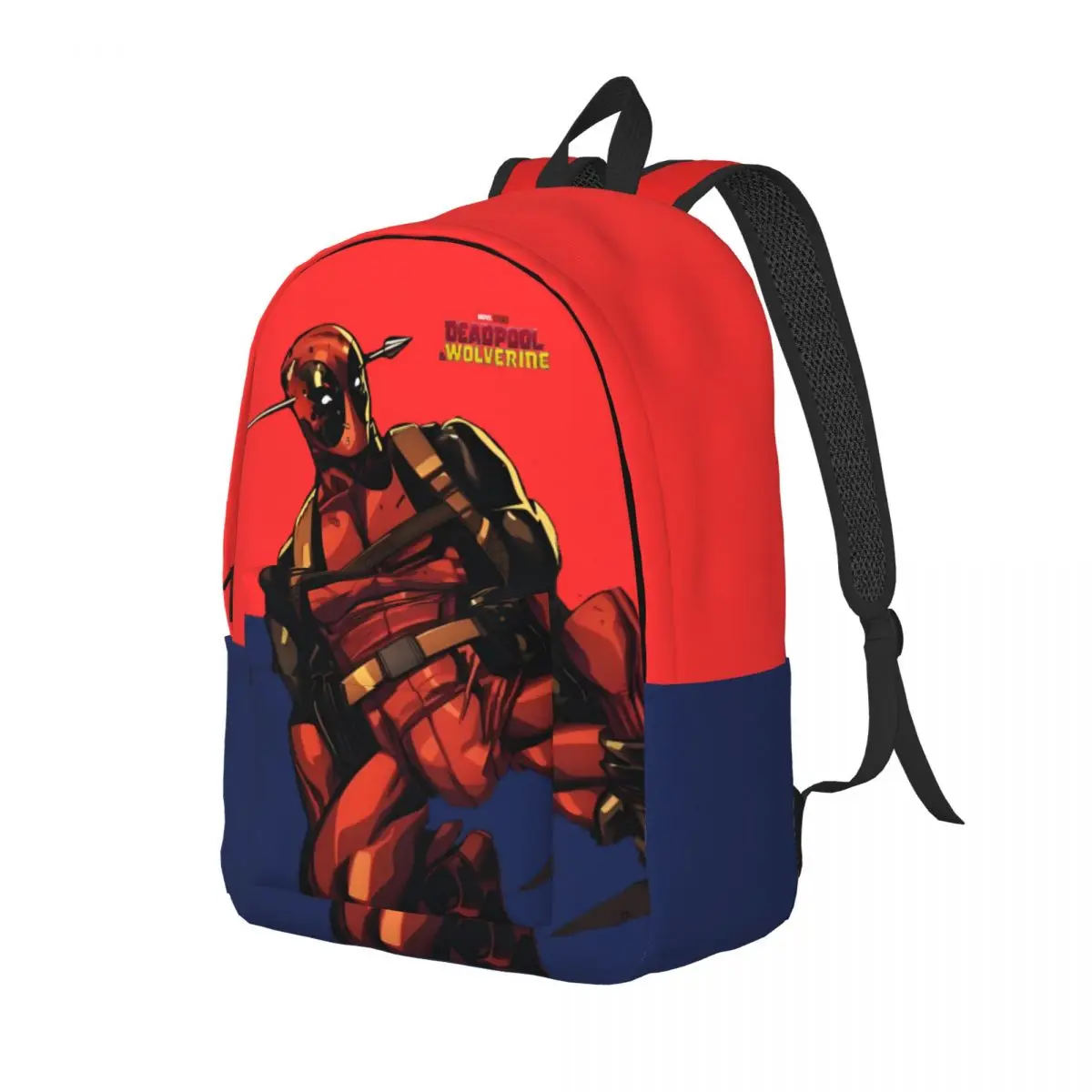 Vintage Deadpool Rucksack Outdoor Zipper Closure Disney Marvel Deadpool & Wolverine Film For Women Kid Backpack For Gifts