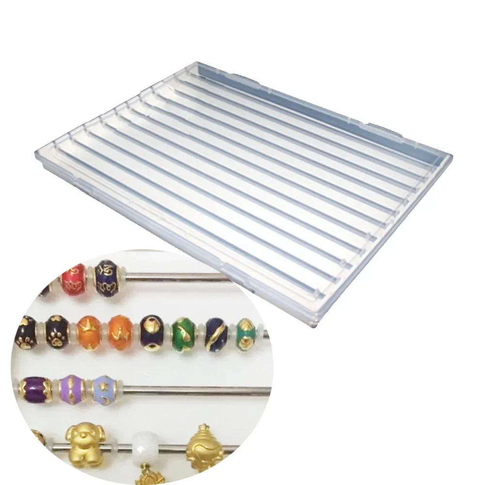 Acrylic Beads Storage Box Charms Jewelry Organizer Beads Connection Display Tray DIY Bracelet Necklace Trollbeads Container Box