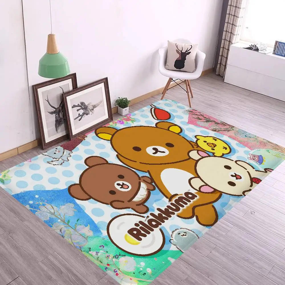 Cute Cartoon R-Rilakkumas Bathroom Mat Anti-slip Absorb Water Long Strip Cushion Bedroon Mat Welcome Doormat
