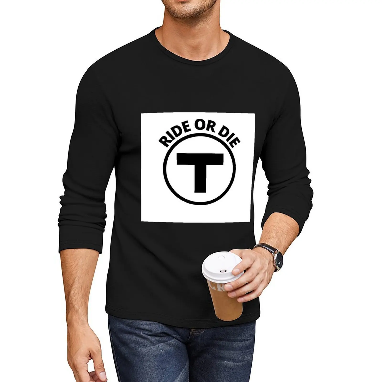 

MBTA Ride or die Long T-Shirt black t shirt plain t-shirt Tee shirt tops mens clothes