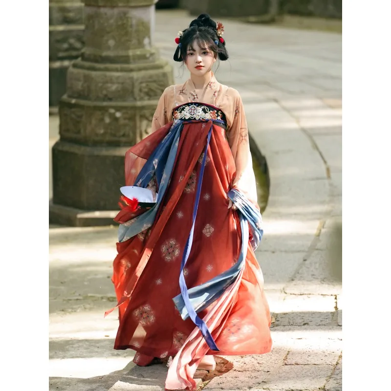 2026-春夏の新スタイルオリジナルデイリーフェアリースタイル唐スタイル漢服女性の復元胸丈スカート