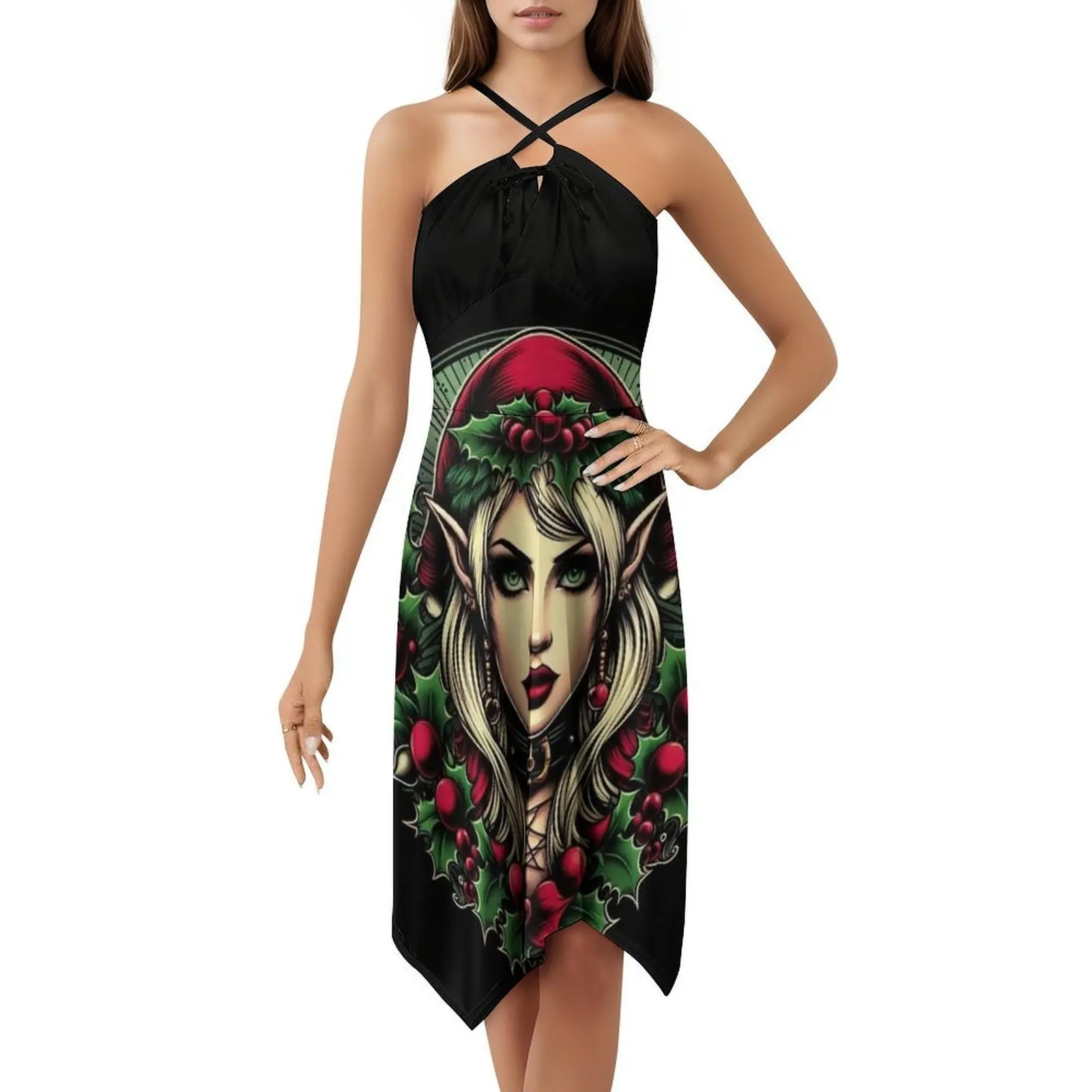 لطيف قزم عيد الميلاد # 3 فستان نسائي للحفلات ملابس الشارع العصرية المطبوعة ملابس النادي للإناث عيد الميلاد الفنية عطلة الفن عيد الميلاد #5