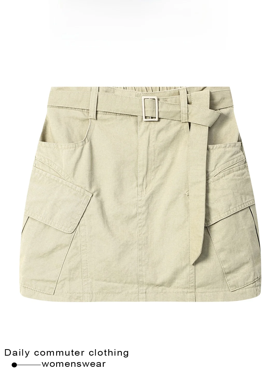 Casual High Waist  Skirt Shorts Women's Summer New Slimming Multi Pocket Belt Versatile Coshehkg Workwear Style