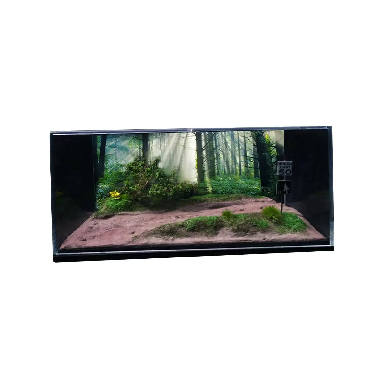 1/64 Model Car Scene Forest Country Road Scene, Car Garage Diorama Backdrop Scene Model for Model Car