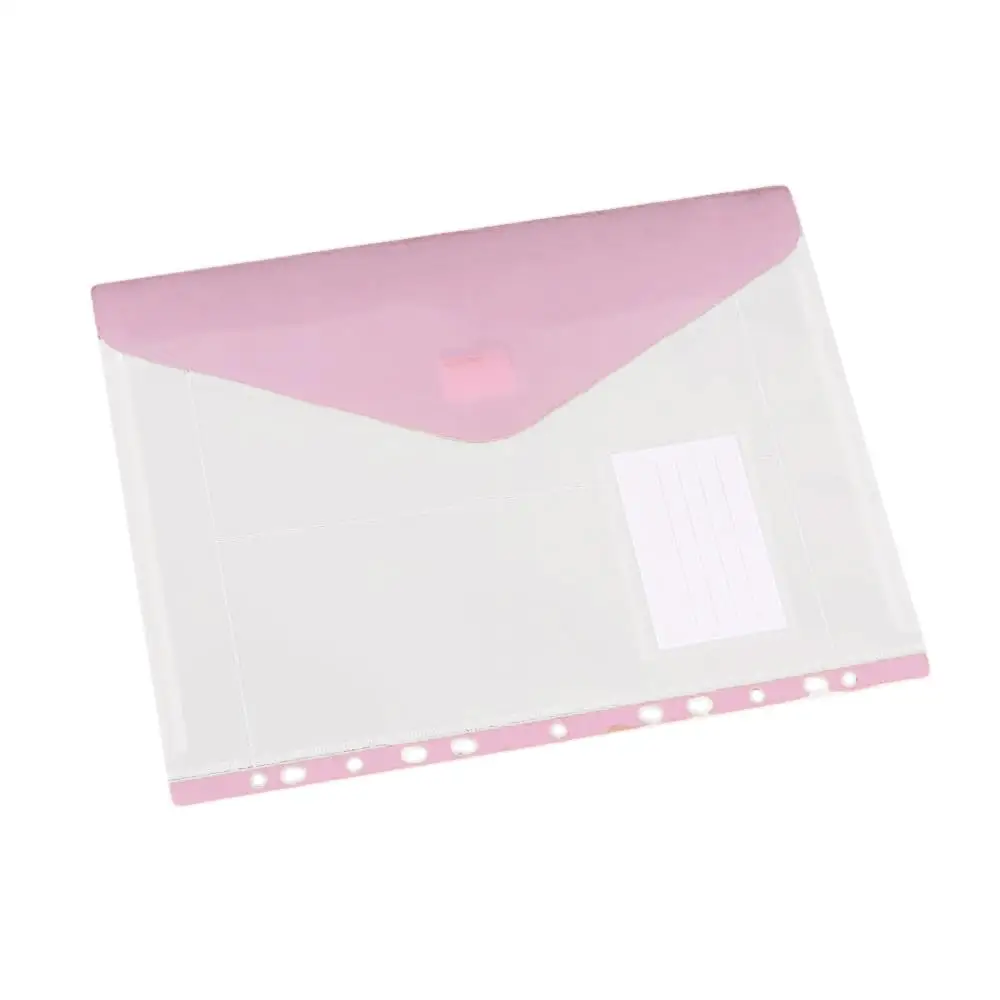 Tasche raccoglitore espandibili da 6 pezzi Cartelle in plastica con apertura laterale a 11 fori con bottone a pressione Cartelle di file impermeabili Custodia per documenti