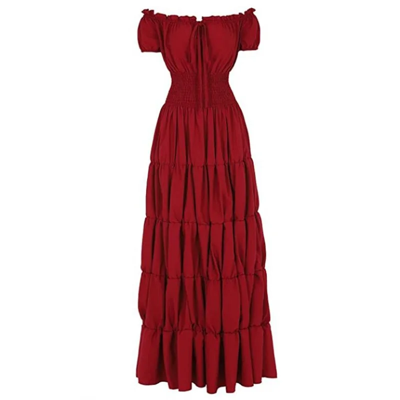 Gonna lunga rinascimentale Costume da piantina di ruolo da donna loween Abbigliamento interno Spettacolo teatrale Vintage Dr di Anhang