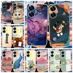 For Realme C55 Case RMX3710 Cute Spaceman Cartoon Cover Soft Silicone Phone Case For Realme Narzo N55 RealmeC55 Back Cover Coque