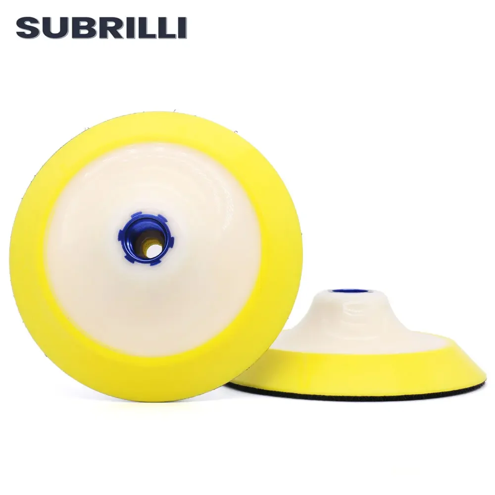 

SUBRILLI 5 Inch 125mm Soft Edge Car Wax Wash Care Backer Plate Hook And Loop Sanding Pad Backer With Thread M14 5/8"-11