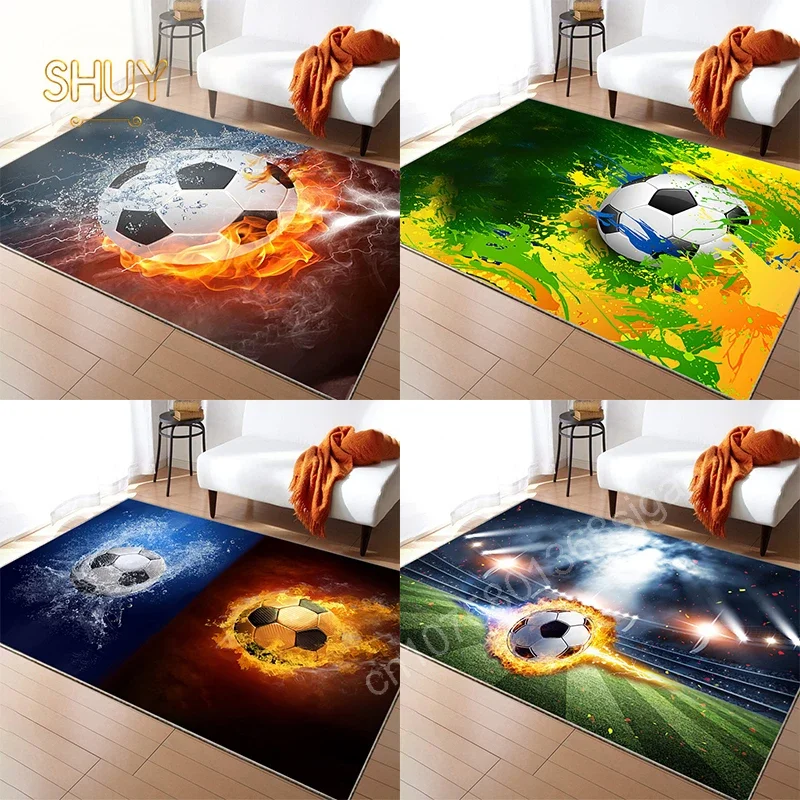 

Football Large Area Carpet Home Decoration Living Room Lounge Floor Mat for Soccer Lover Stain-resistant Non-slip Custom Rug