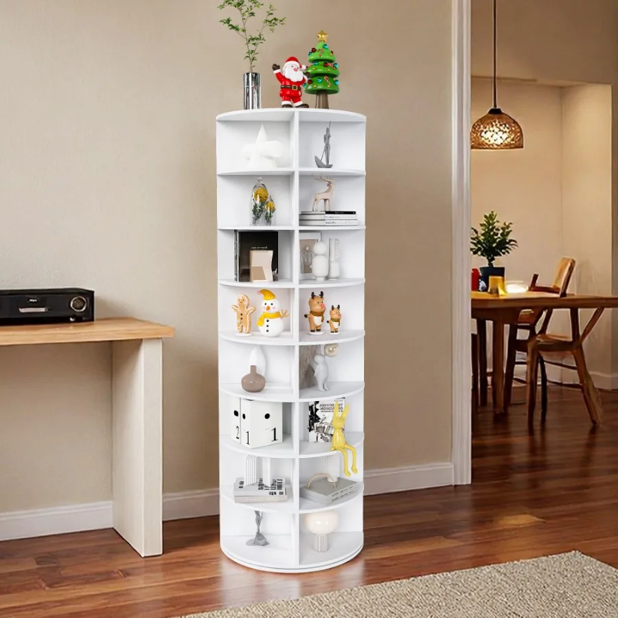 Rotating Shoe Rack Tower, 8-Tier Spinning Storage Rack, Free Standing 360° Revolving Shoe Organizer, Holds 32 Pairs of Shoes 8-