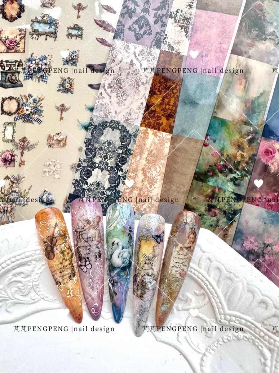 10Rolls Flower  Nail Foils Transfer Paper  Nail Art Stickers