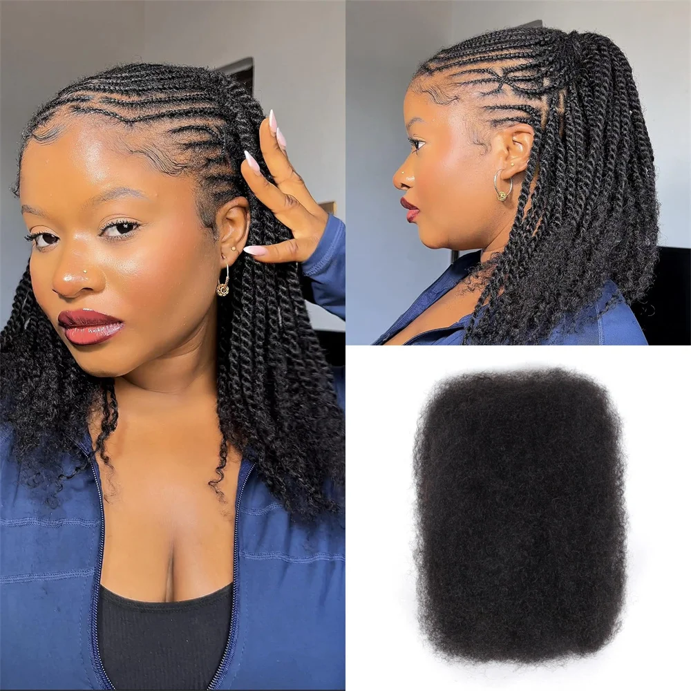 50g/pc Afro Kinky Bulk Human Hair 100% Human Hair Bulk For Crochet Braid Peruvian Hair Dreadlock Hair Extension