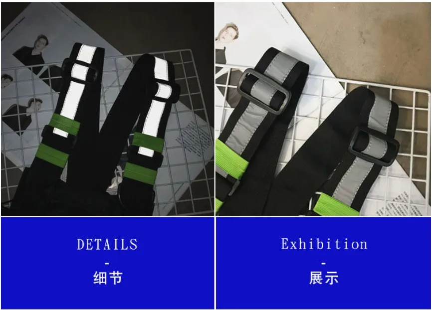 Functional Tactical Chest Bag For Men Fashion Bullet Hip Hop Vest Streetwear Bag Waist Pack Unisex Black Chest Rig Bag