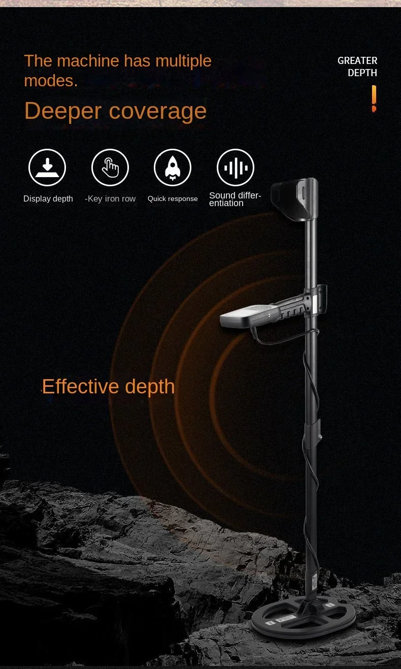 Metal detector high-precision handheld treasure hunting instrument 10 meter visible underground tool gold silver and copper