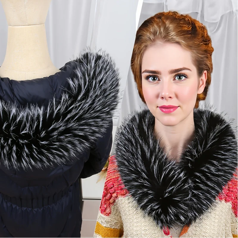 

1 шт. зимний женский красочный шарф из искусственного меха, жаккардовый теплый шарф в форме сердца в форме сердца со съемным капюшоном для пуховиков