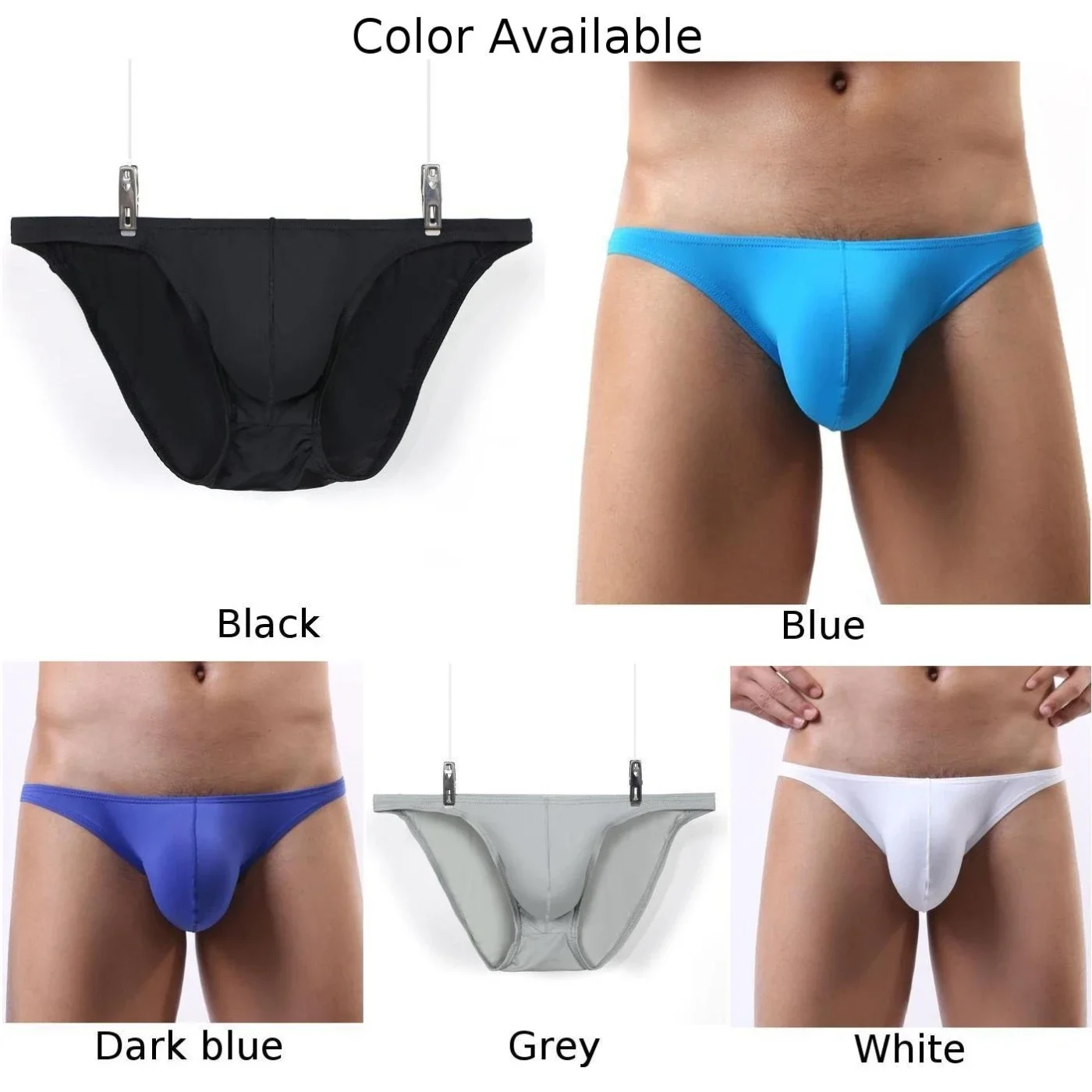 Mens Sexy Underwear Low Waist Breathable Big Gays Sissy Bulge Pouch Stretch Low Rise Briefs Swim Trunks Swimming BreathablePants