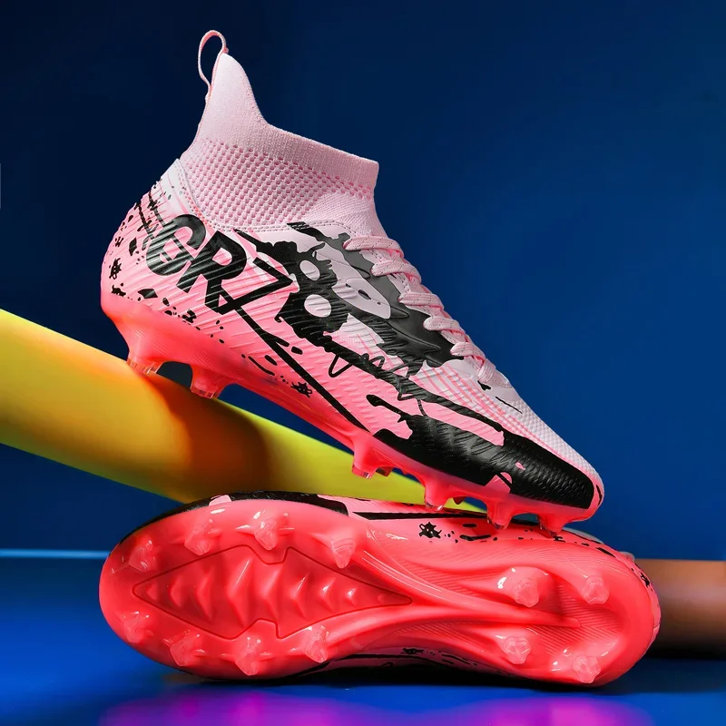 New Men Soccer Shoes Cleats Outdoor Match Training Sport Football Boots Long Spikes Comfortable Adult Breathable Boys Non Slip image 2