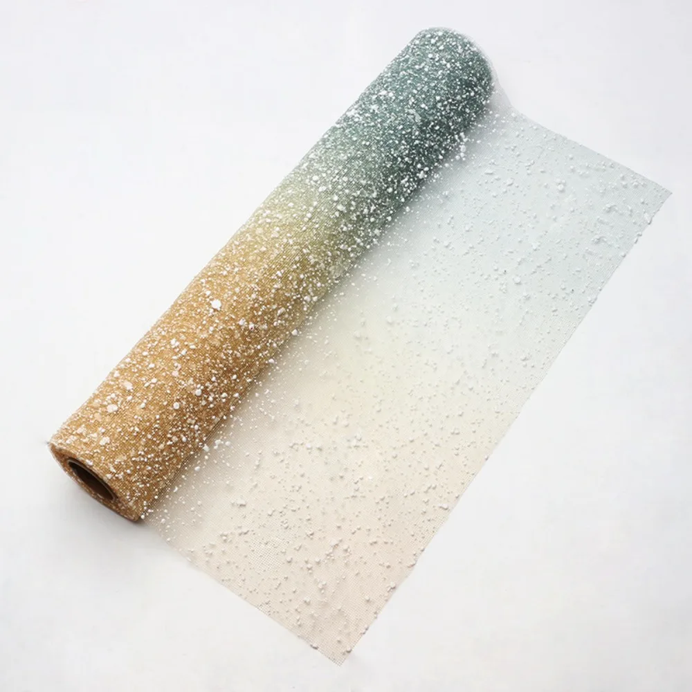 Gradient Snow Dot Yarn Mesh Paper 50cm Wide Irregular Mesh Bouquet Packaging Snowflake Yarn Hollow Net Flower Wrapping Paper